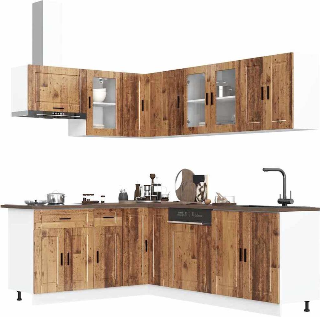 11-tlg. Küchenschrank-Set Porto Altholz-Optik Holzwerkstoff