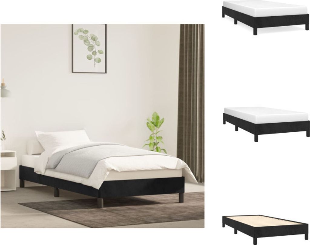 vidaXL Bettgestell Schwarz 80x200 cm Samt - Betten & Bettgestelle
