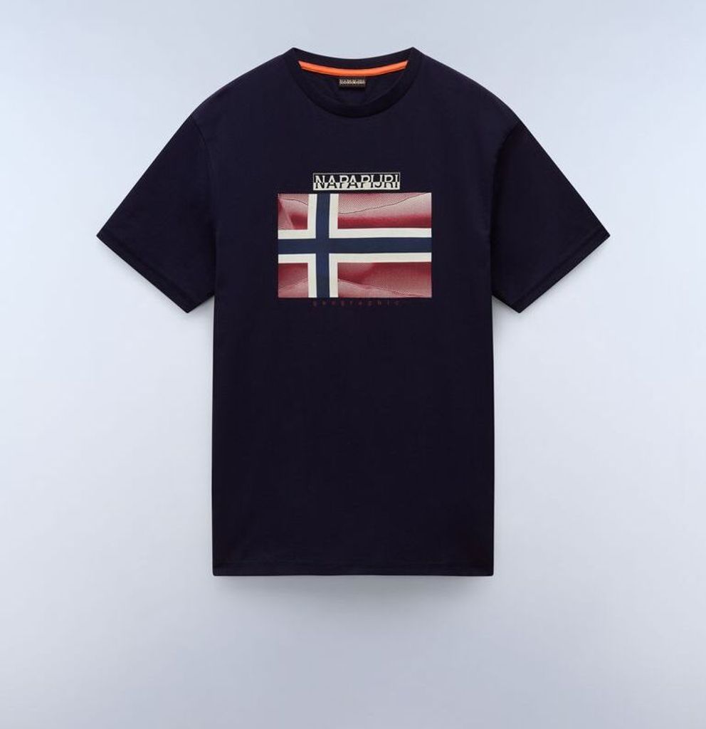 Napapijri Herren TShirt Blau Druck Kurzarm : Größe - XL Größe: XL