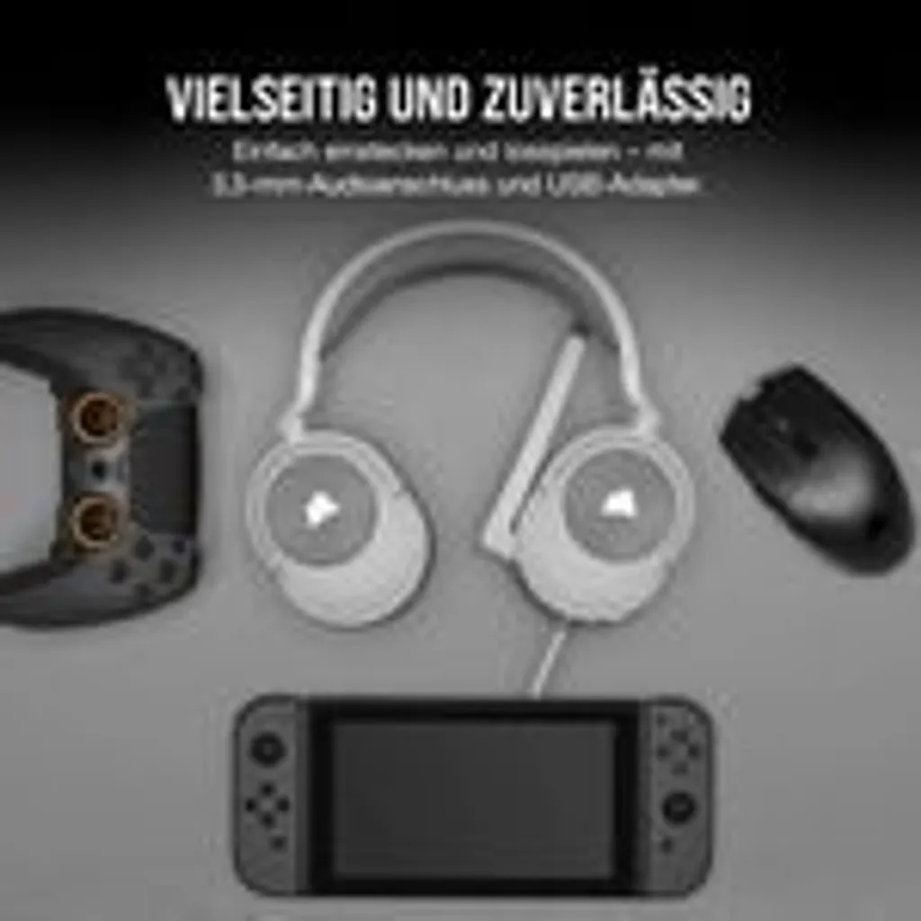 Casque Gaming Corsair HS55 Surround Blanc multiplateforme avec micro 7.1 - 12
