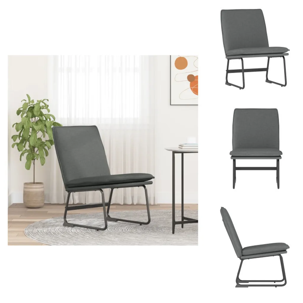 vidaXL Sedia lounge grigio scuro 52x75x76 cm in tessuto - Poltrona
