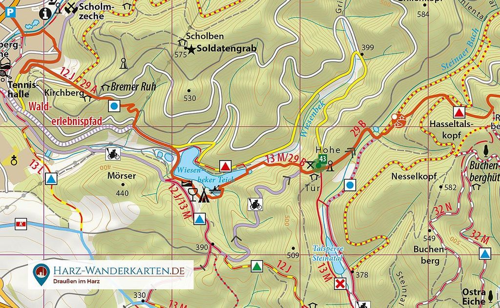 Der Harz in 4 Teilen. Wander- und Fahrradkartenset 1 : 30 Produktbild 