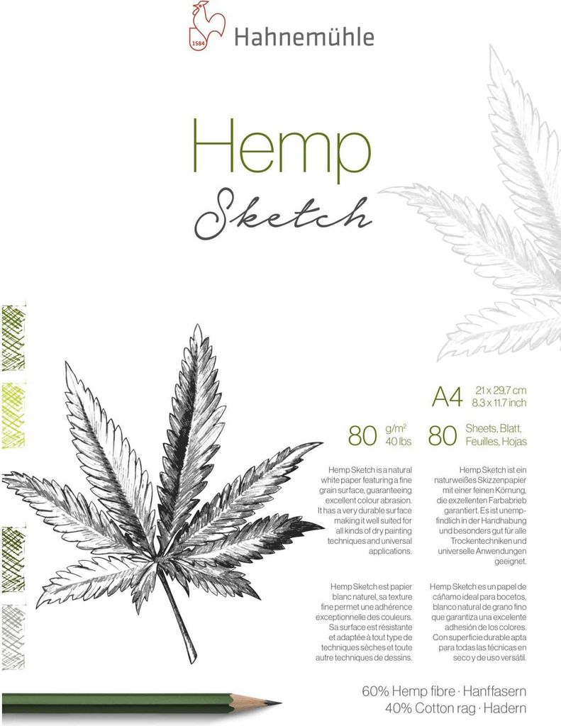Hahnemühle Hemp Sketch A 4 80 Blatt 80 g