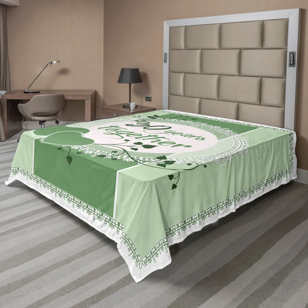 Lenzuolo Matrimoniale 30 Anni Insieme Verde Reseda 275x260 ABAKUHAUS