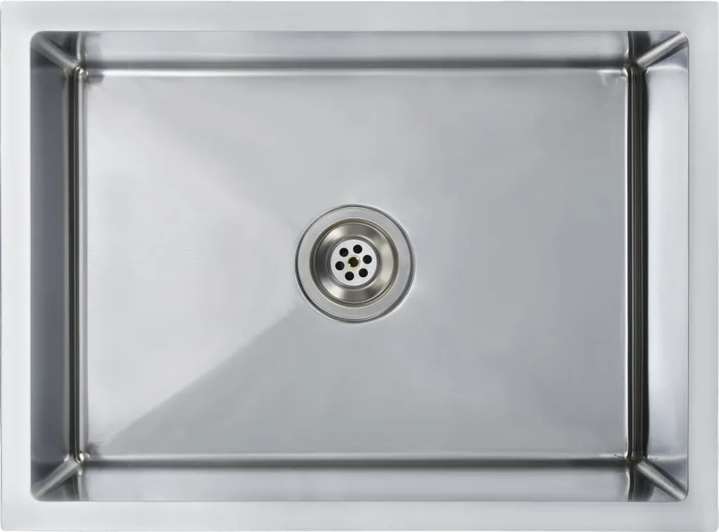 Évier de cuisine inox fait main, résistant aux rayures, grand bac 70cm