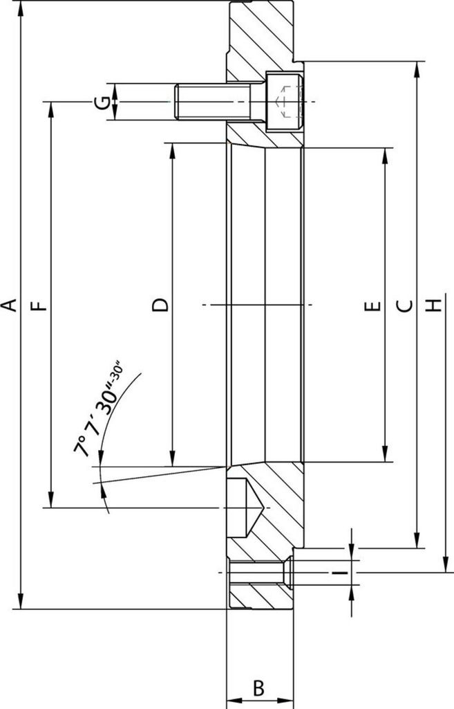 Röhm Stahl-Zwischenflansch nach DIN ISO 702-1 Flanschgröße 6 Ø 165 futterseitig nach DIN 6350 - 1349449