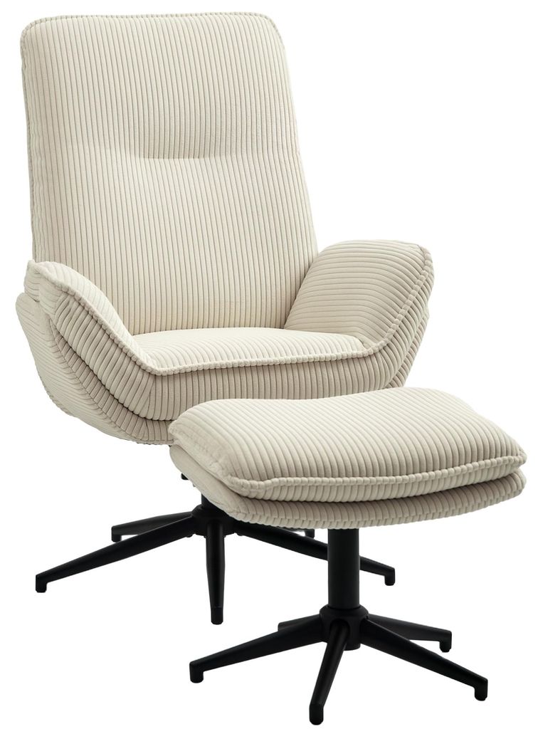 Sillón reclinable HOMCOM con reposapiés. Sillón giratorio Imagen del producto 