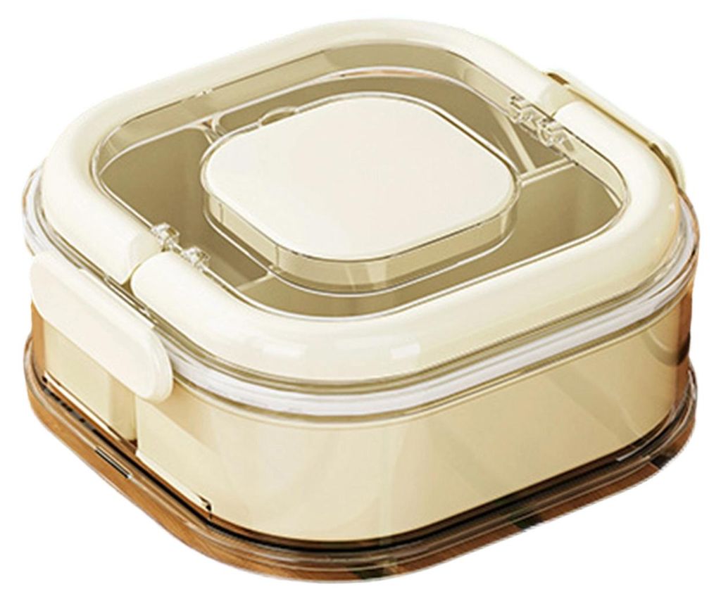 Obstaufbewahrungsbox, auslaufsicherer, mehrlagiger Lebensmittelbehälter mit Trennwand und Deckel, tragbare Lunchbox für Küche, Outdoor-Camping