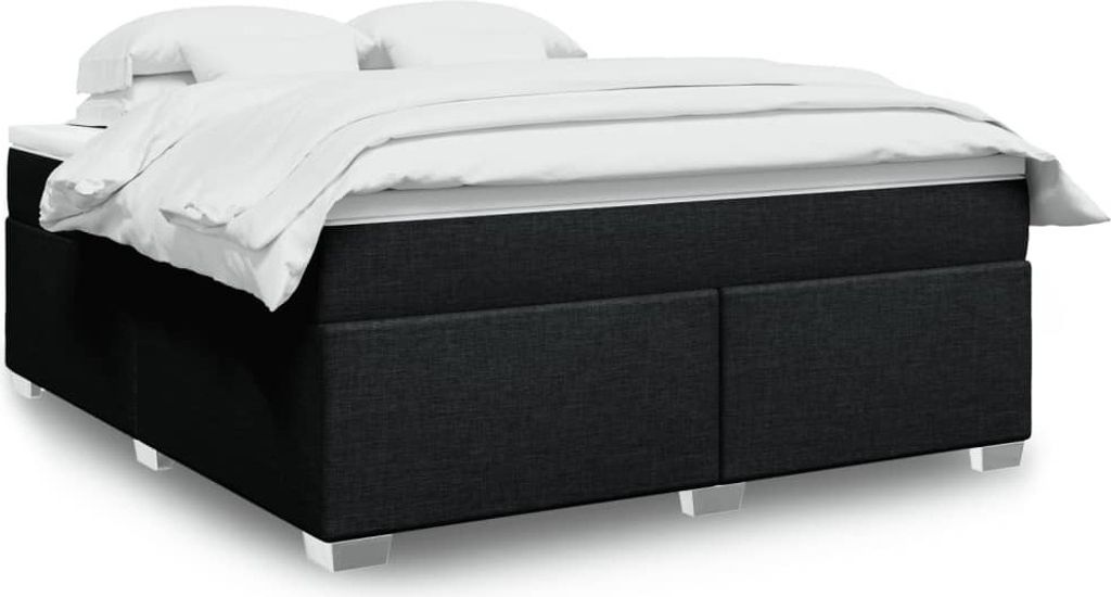 Maison Exclusive - Boxspringbett mit Matratze Schwarz 180x200 cm Stoff