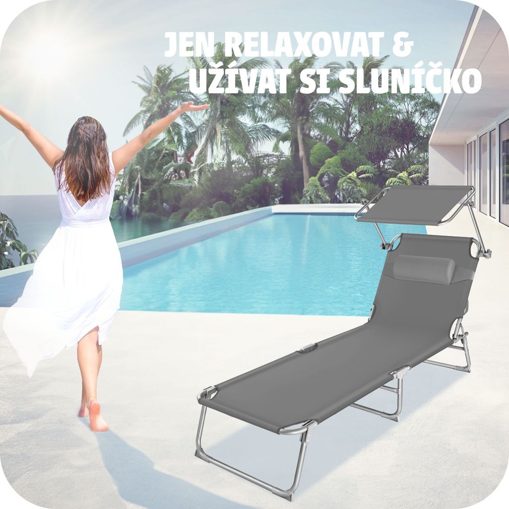 sada 2 skládacích zahradních lehátek Chloé 190 x 68 x 65 cm Obrázek produktu 8