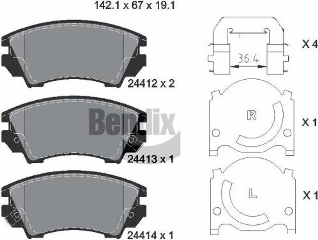 Plaquettes de frein BENDIX BPD1180 pour Chevrolet Camaro et Malibu OE
