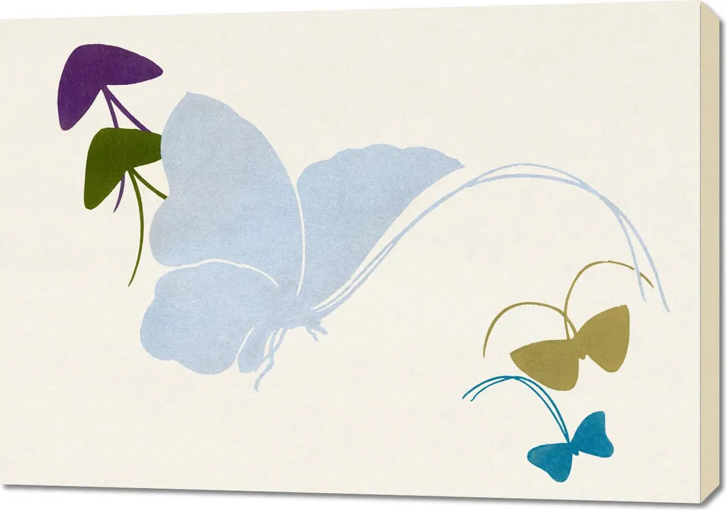 Quadro Vintage Giappone Butterfly 24 Sekka 100x70cm Arte Salotto - 1