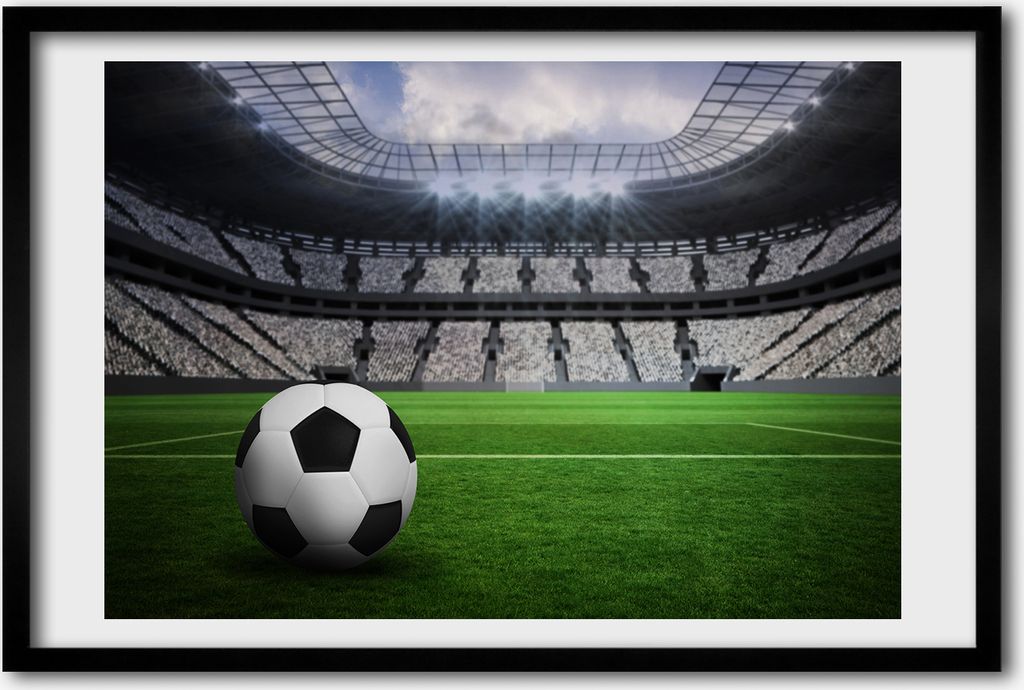 Bild 60x40 MDF-Rahmen, Wandkunst Fußballstadion