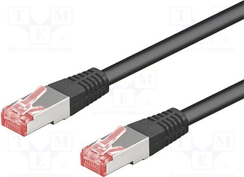 1x 6 Cu 3m schwarz 2 halogenfrei 68698 RJ45-Kabel