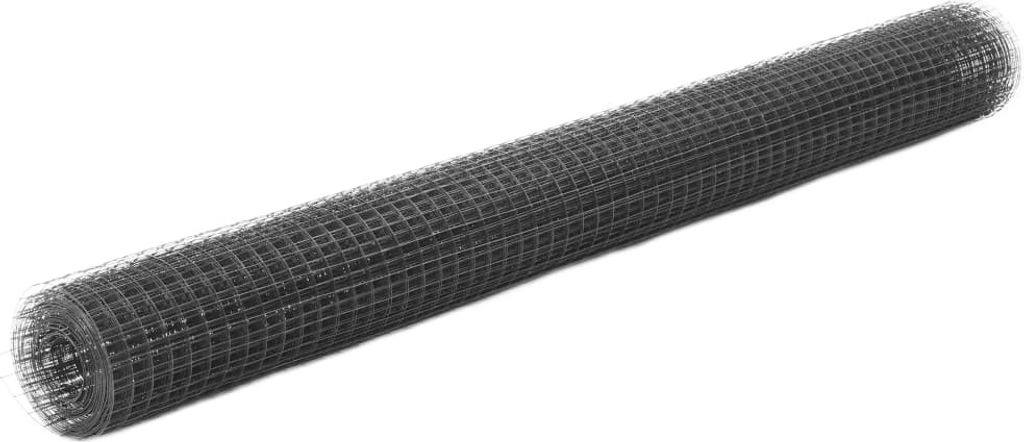 Drahtzaun Stahl mit PVC-Beschichtung 10x1,5 m Grau