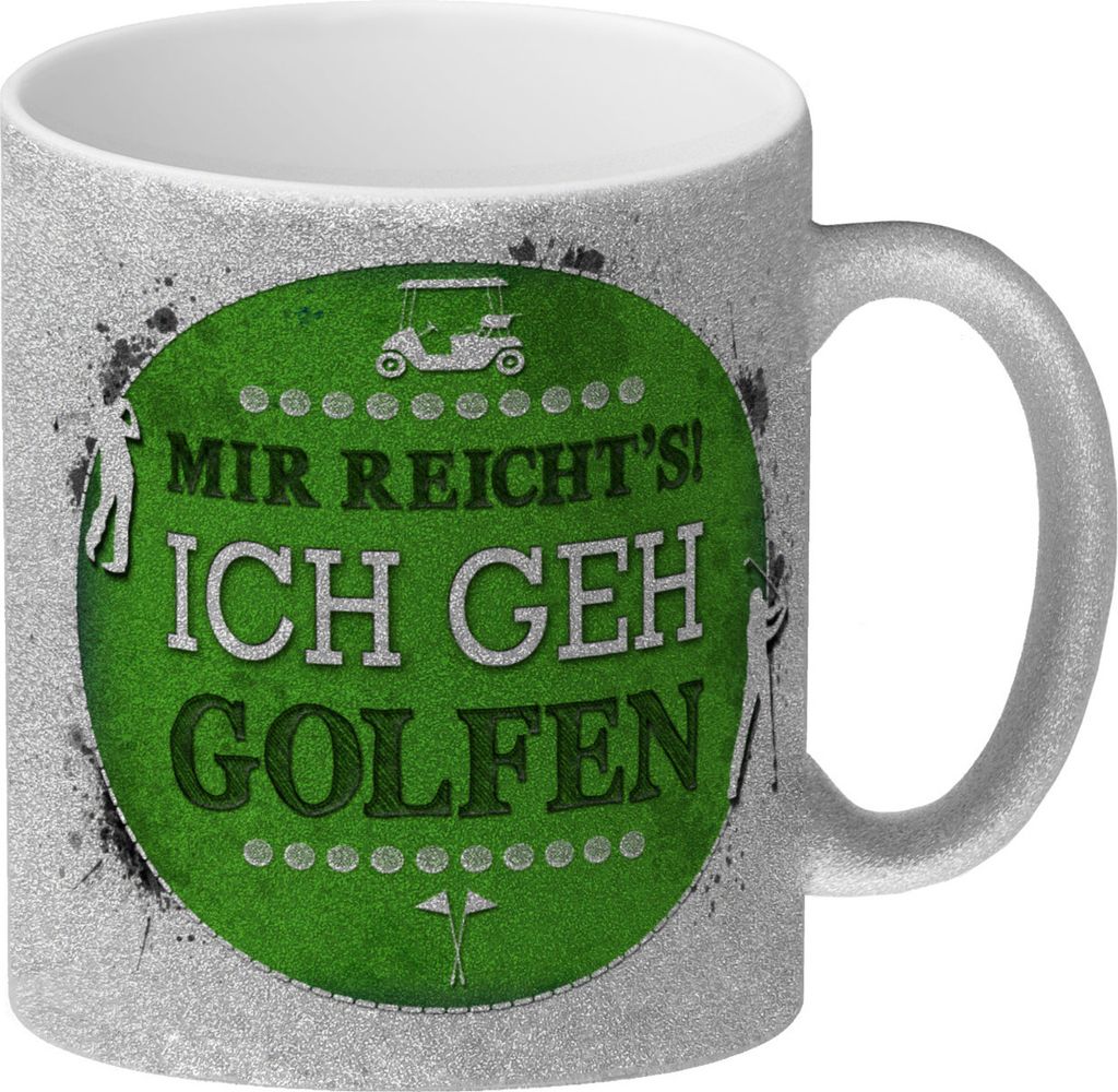 Mir reicht's! Ich geh golfen Glitzer-Glitzer-Kaffeebecher