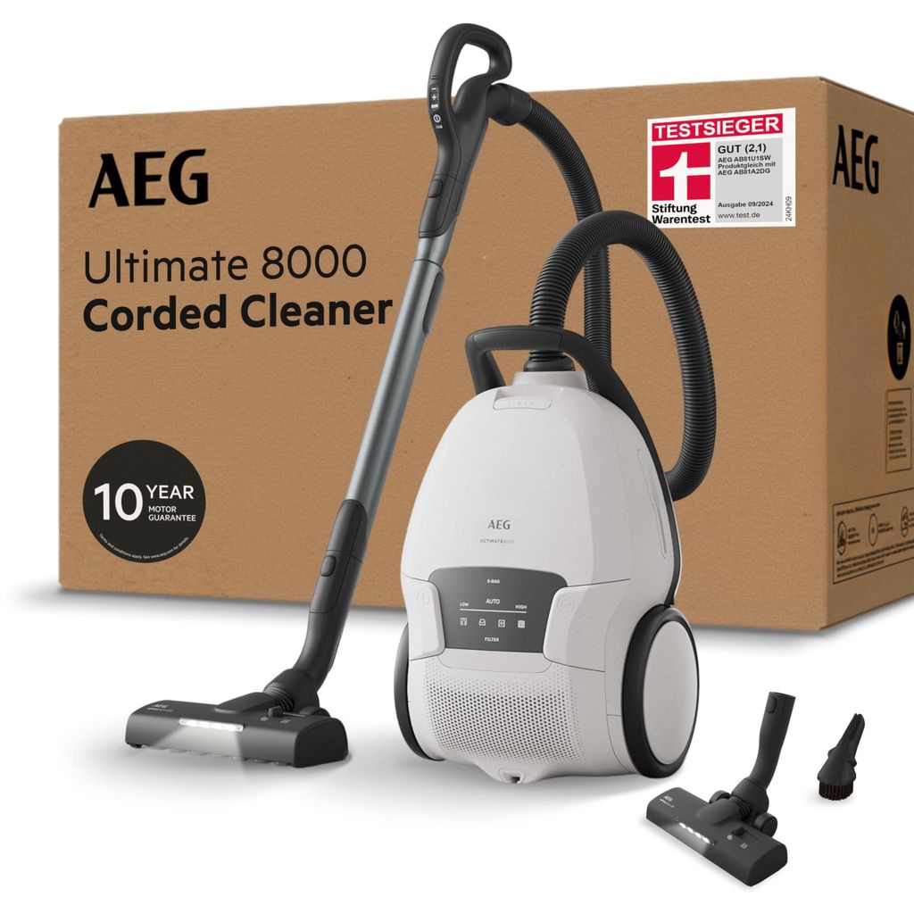 AEG AB81U1SW, 650 W, Cilindro, Secco, Sacchetto per la Immagine del prodotto 