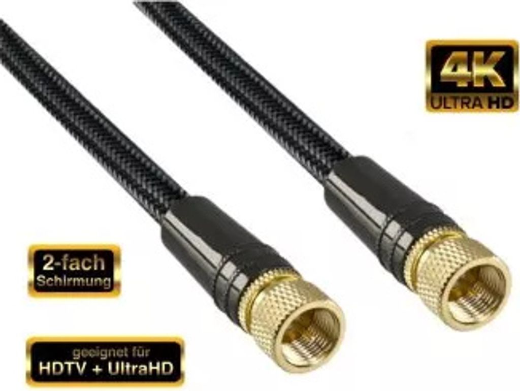 DINIC Premium SAT Koaxialkabel, schwarz, 1m