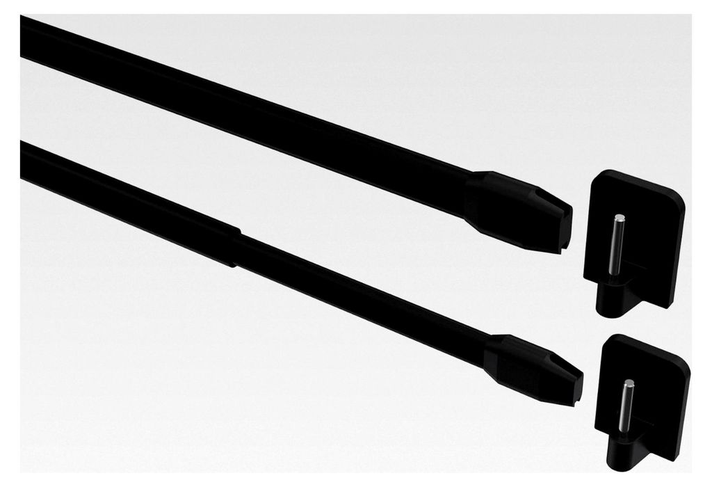 Vitragestangen mit Klebehaken, ausziehbare Scheibenstangen Schwarz, 50-80 cm (2 Stück)