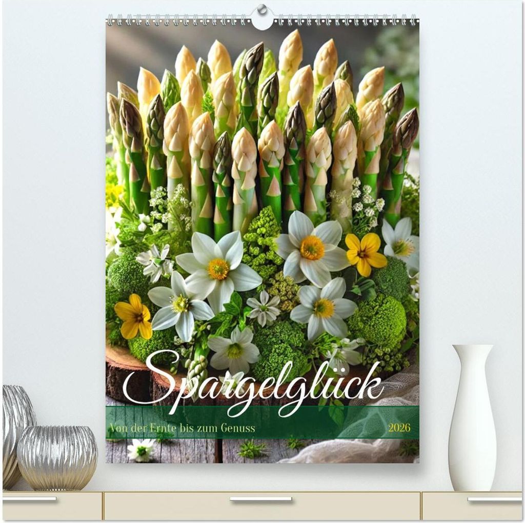 Spargelglück – von der Ernte bis zum Genuss (hochwertiger Premium Wandkalender 2026 DIN A2 hoch), Kunstdruck in Hochglanz