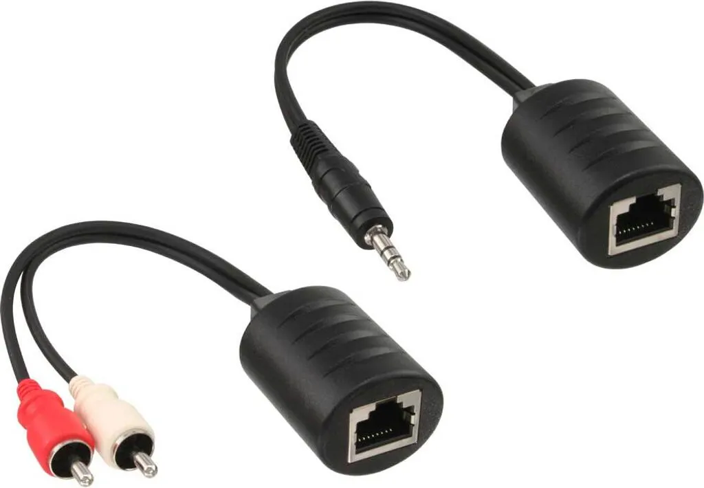 Adattatore Audio InLine 89003 RCA-Jack su Cavo Rete | Kit 2pz 50m