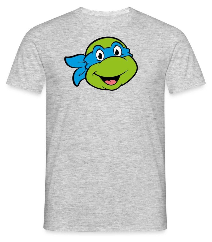 Spreadshirt Teenage Mutant Ninja Turtles Leonardo Kostüm Karneval Männer T-Shirt, 3XL, Grau meliert