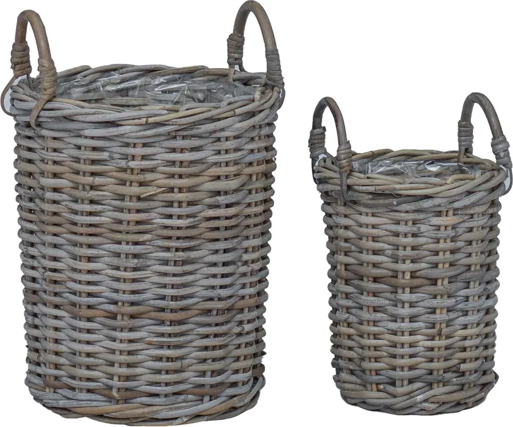 Panier de plante pour salon avec stockage 2 pcs kubu gris rangement déco