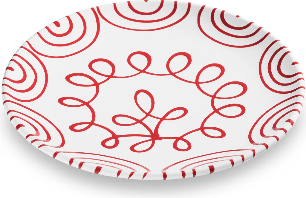Grande Assiette de Table en Céramique Rouge Flammé Gmundner 25 cm
