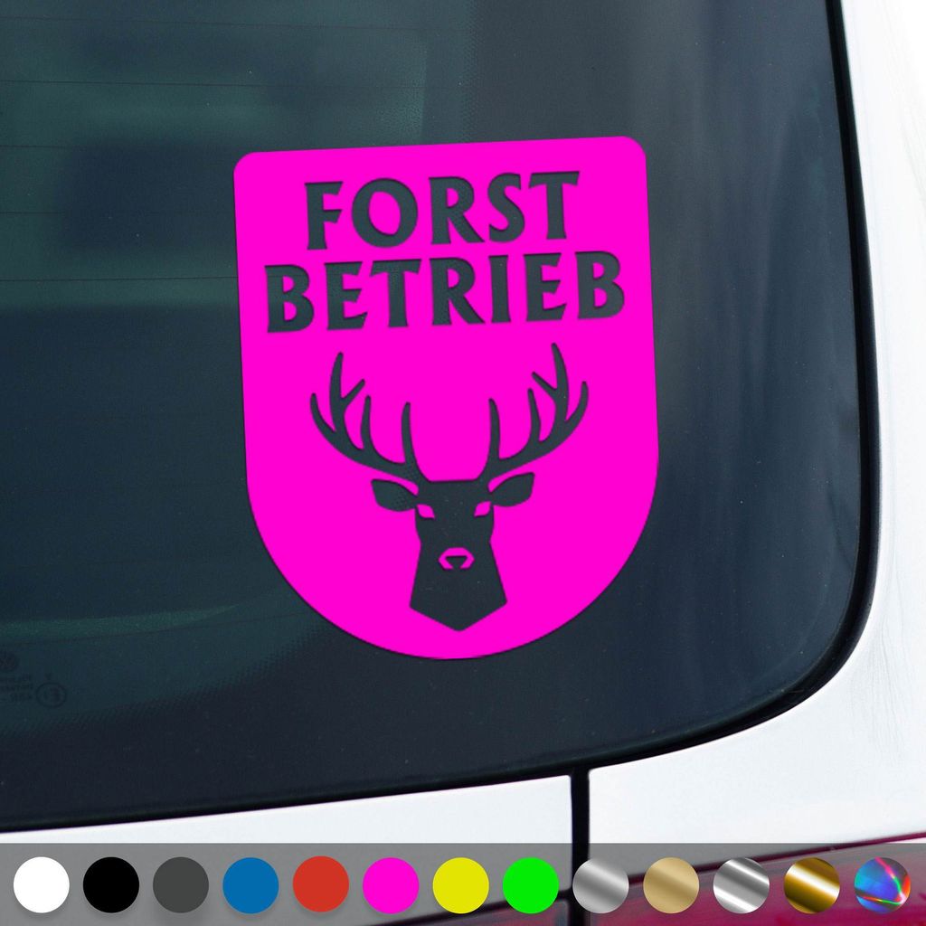 PantherPixel Forstbetrieb Aufkleber Forstwirt Forstwirtschaft Sticker Auto Geschenkidee Farbe Neon-Pink