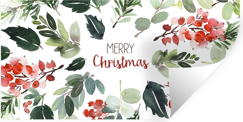 MuchoWow Wandtattoo Wandsticker Wandaufkleber Weihnachten - Zitat - Aquarell 80x40 cm Selbstklebend und Repositionierbar - Aufkleber