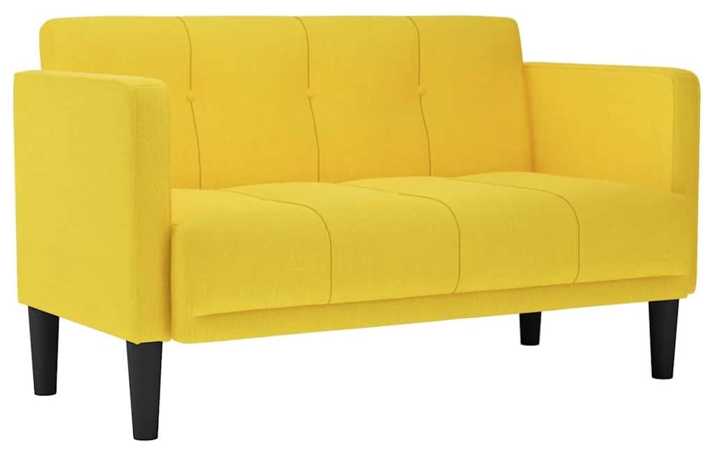 vidaXL Zweisitzer-Sofa Gelb 111 cm Stoff Produktbild 