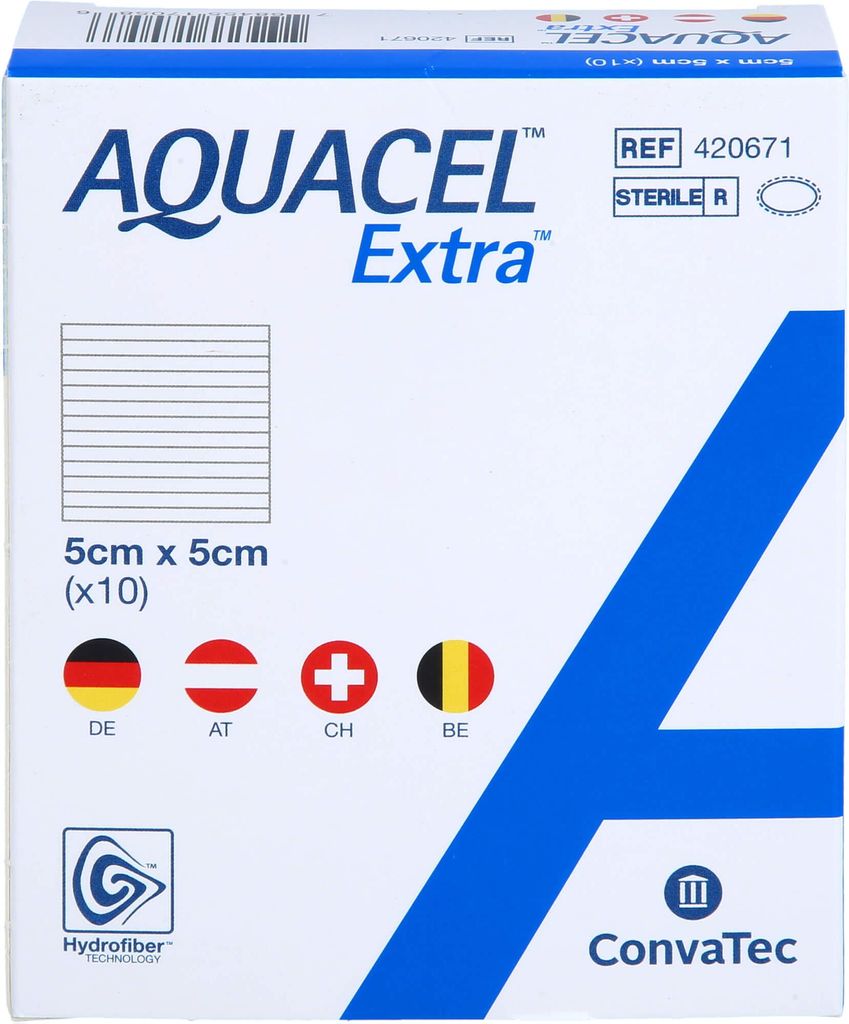 AQUACEL Extra 5 cm x 5 cm Verband mit verstärkenden Fasern, Produktbild 