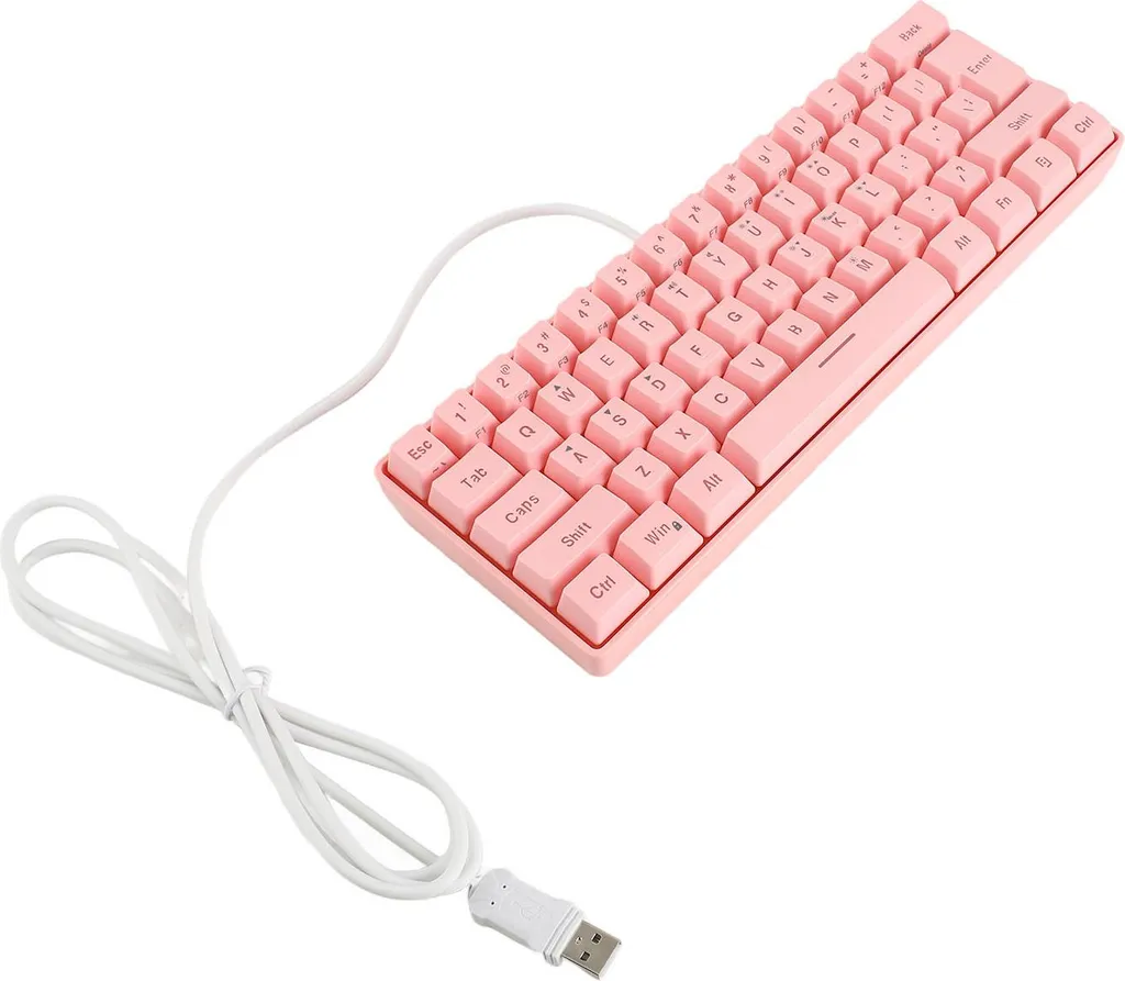 Mini clavier mécanique rose V700 avec rétroéclairage LED RGB