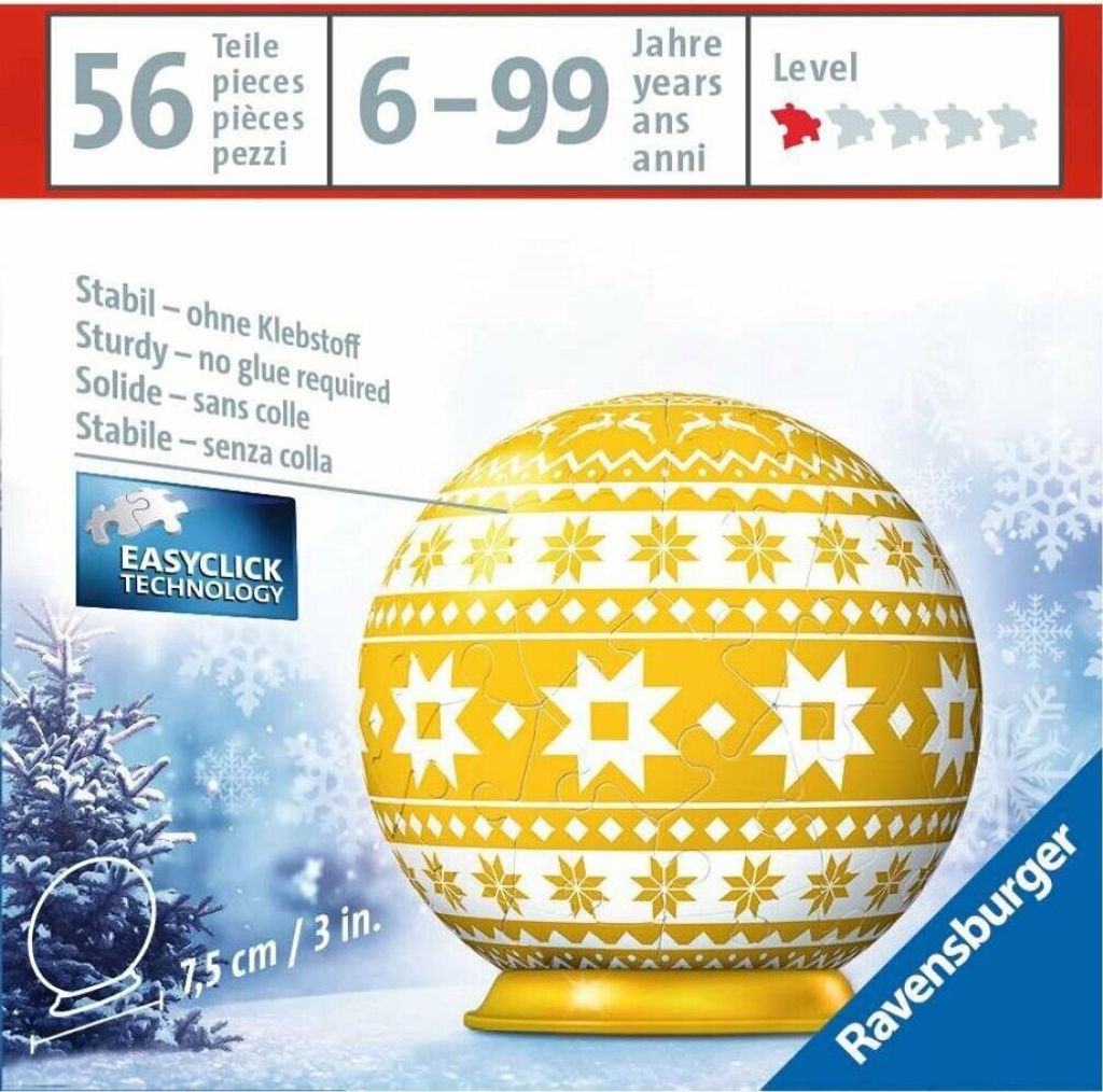 RAVENSBURGER 3D Puzzle-Ball 54T. Norweger Muster 0