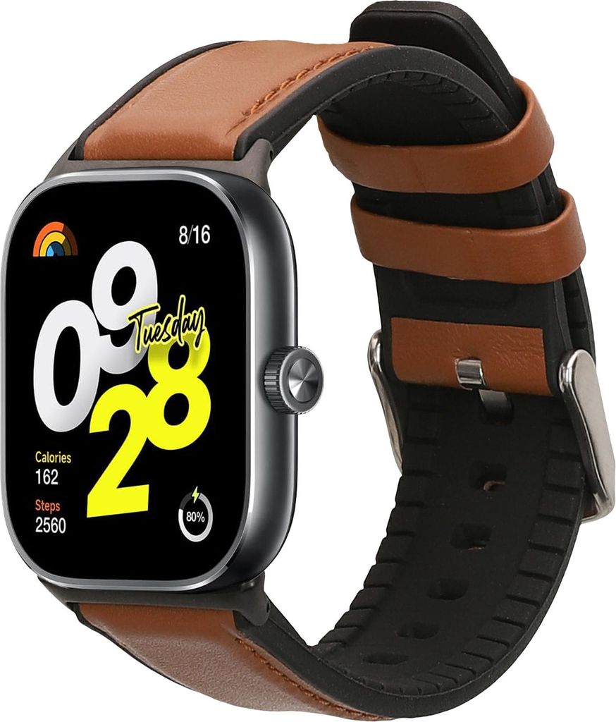 kwmobile Leder Uhrenarmband für Xiaomi Redmi Watch 5 & 4 / Smart Band 8 Pro / Smart Band 9 Pro Armband - Ersatzarmband für Fitnesstracker mit