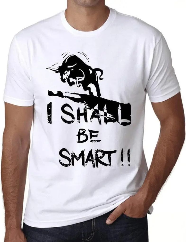 Herren Grafik T-Shirt Ich werde schlau sein – I Shall Be Smart – Öko-Verantwortlich Vintage Jahrgang Kurzarm Lustige Druck Geburtstag Geschenk...