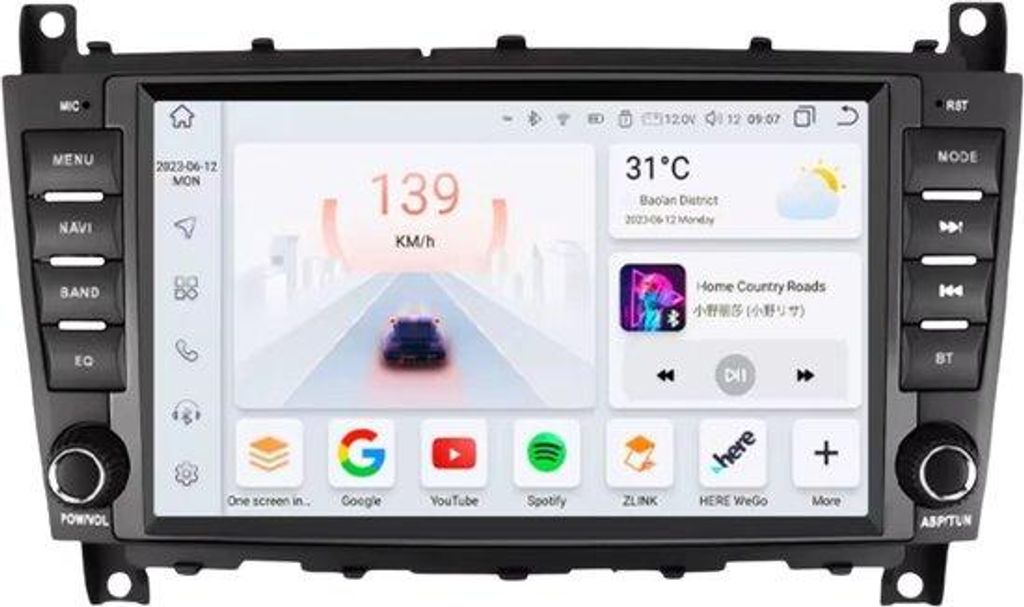 Autoradio mit Bluetooth und CarPlay für Mercedes-Benz C-Klasse W203/W209 (C180/C200/CLK200) – Kompatibel mit Apple und Android – Stereoanlage ...
