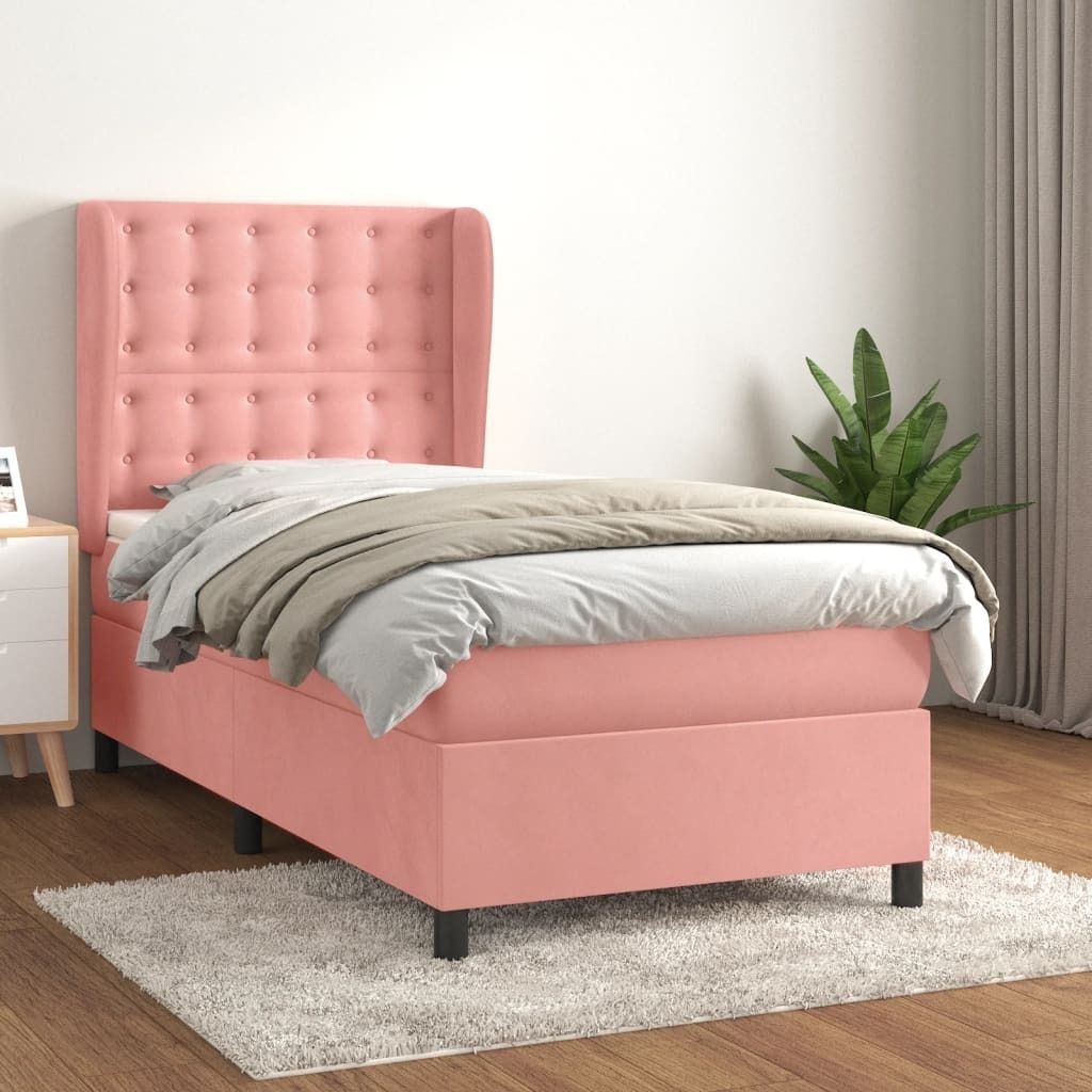 Maison Exclusive - Boxspringbett mit Matratze Rosa 90x200 cm Samt