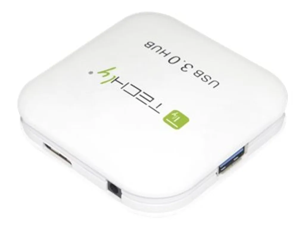 Hub USB 3.0 TECHLY 4 Ports Blanc 5 Gbps Transfert de Données Très Rapide - 5