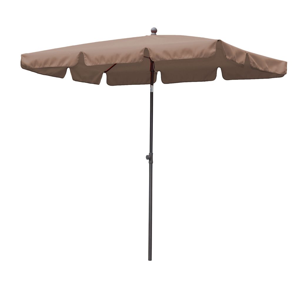 Balkon Sonnenschirm 200x125cm Balkonschirm Rechteckig Knickbar Taupe Gartenschirm UV 50