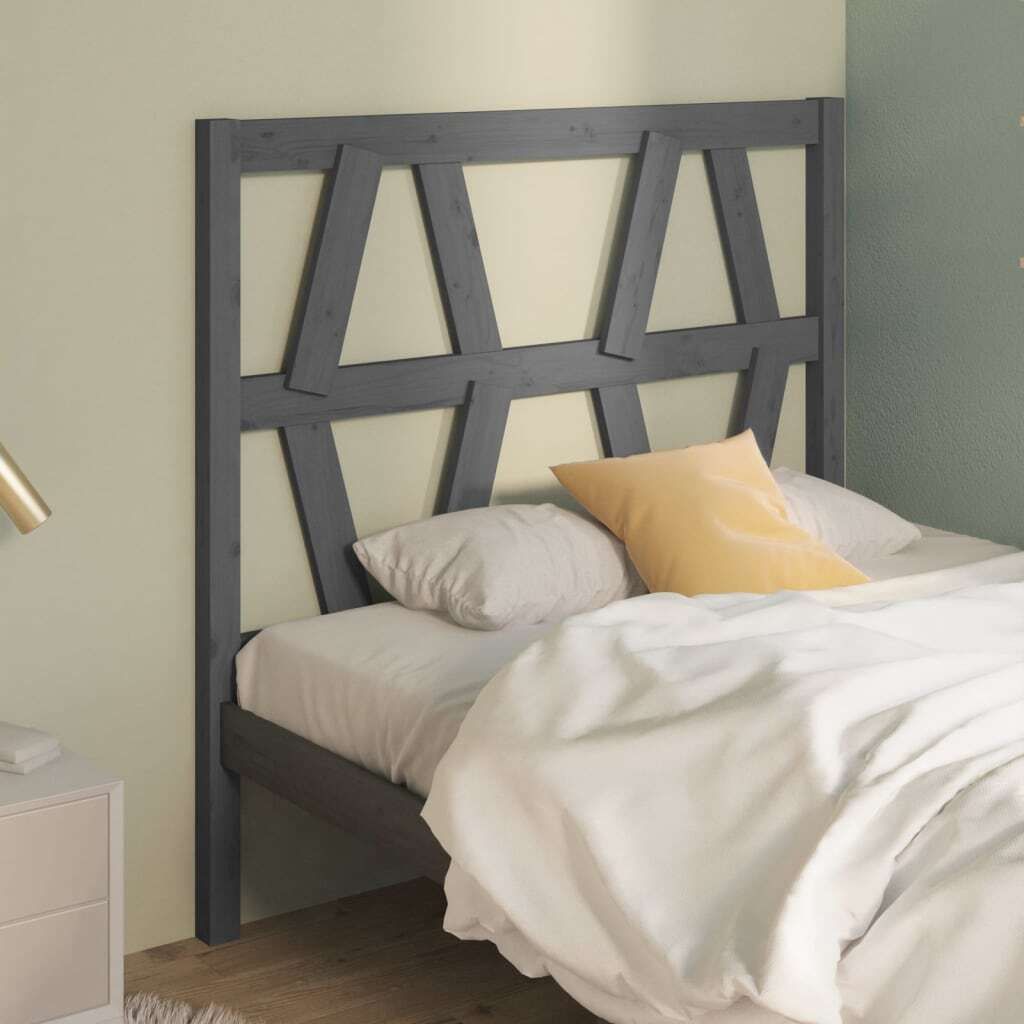 vidaXL Kopfteil Grau 106x4x100 cm Massivholz Kiefer - Kopfteil - Kopfteile - Bettkopfteil - Holzkopfteil