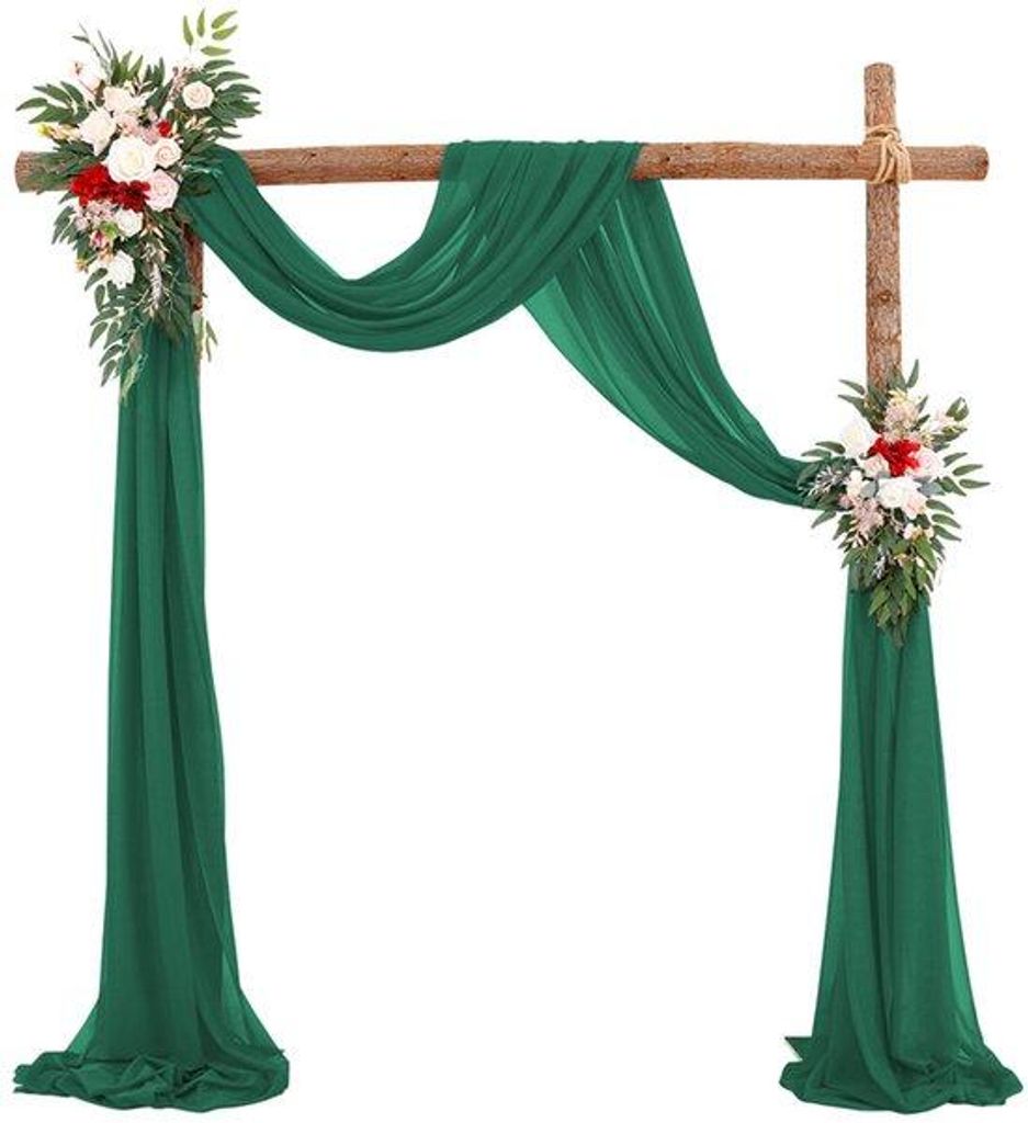 Dunkelgrüner Chiffon Vorhang 75x550cm für Dekoration