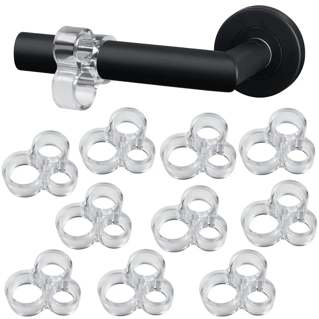 Embouts poignée de porte PVC transparent avec 3 diamètres de fixation