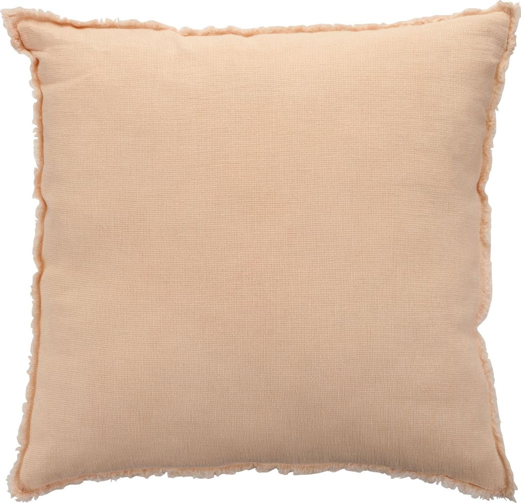 J-Line - Kissen Stonewashed Leinen Hellrosa - 45x45x2cm