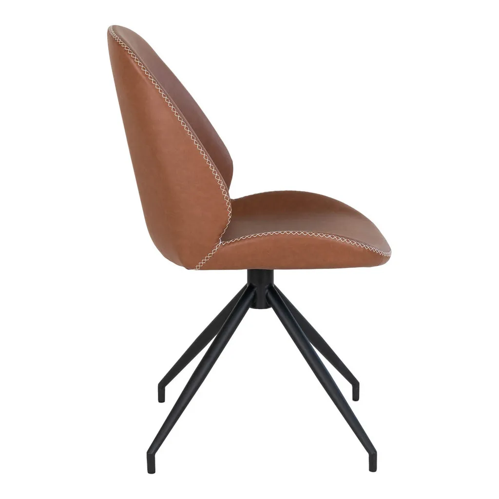 Fauteuil de Table MonteCarlo Pivotant Marron pour Repas Confortables