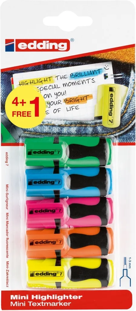 Set 50 Mini Evidenziatori 7 per Home Office e Creatività | Blister