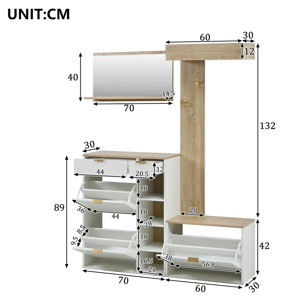 Aménager une entrée étroite avec ce kit de rangement complet blanc - 6
