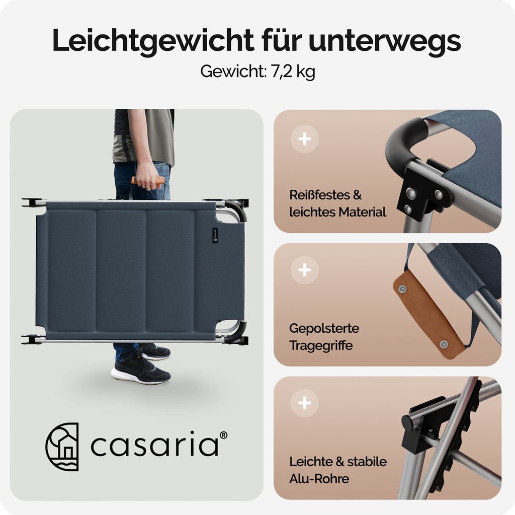 CASARIA® Sonnenliege klappbar Wetterfest mit Dach Produktbild 6