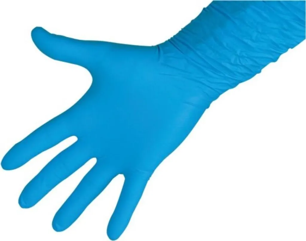 Guanti Nitrile Maxi Dura 300mm M | Massima Protezione Igiene Mungitura
