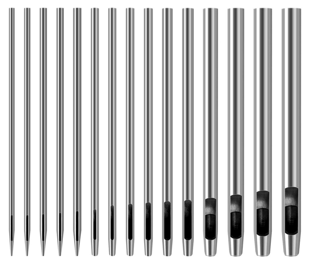 15-teiliges Locheisensatz aus Stahl für runde Löcher 0,5mm bis 6mm